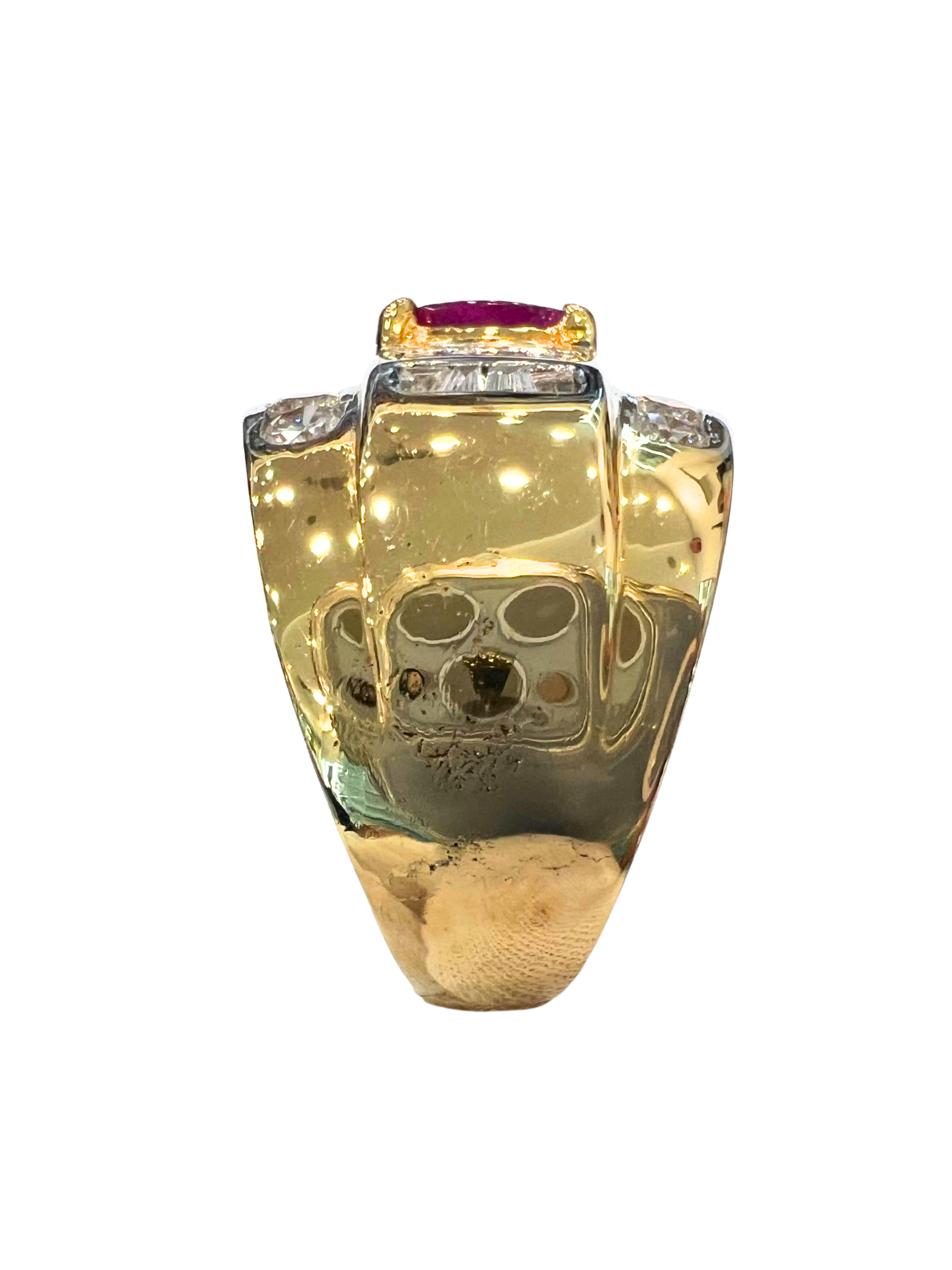 Unheated Ruby Men's Diamond Ring