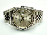 Rolex 16234 10 Diamond Silver Dial Automatic Stainless Steel Men Watch