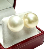 PT900 White Gold White Pearl Earring