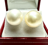 PT900 White Gold White Pearl Earring