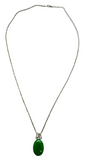 18K White Gold Jade Diamond Pendant With Necklace (With Cert)