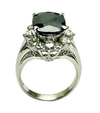 PT900 White Gold Blue Sapphire Diamond Lady Ring (With Cert)