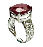 18K White Gold Ruby Diamond Lady Ring (With Cert)