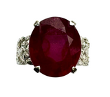 18K White Gold Ruby Diamond Lady Ring (With Cert)