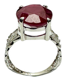18K White Gold Ruby Diamond Lady Ring (With Cert)