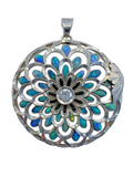 Natural Opal Platinum Diamond Pendant