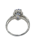 Blue Sapphire No Heat Platinum Diamond Ring
