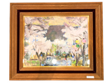 Takeo Noda Cherry Blossom Road Oil Painting