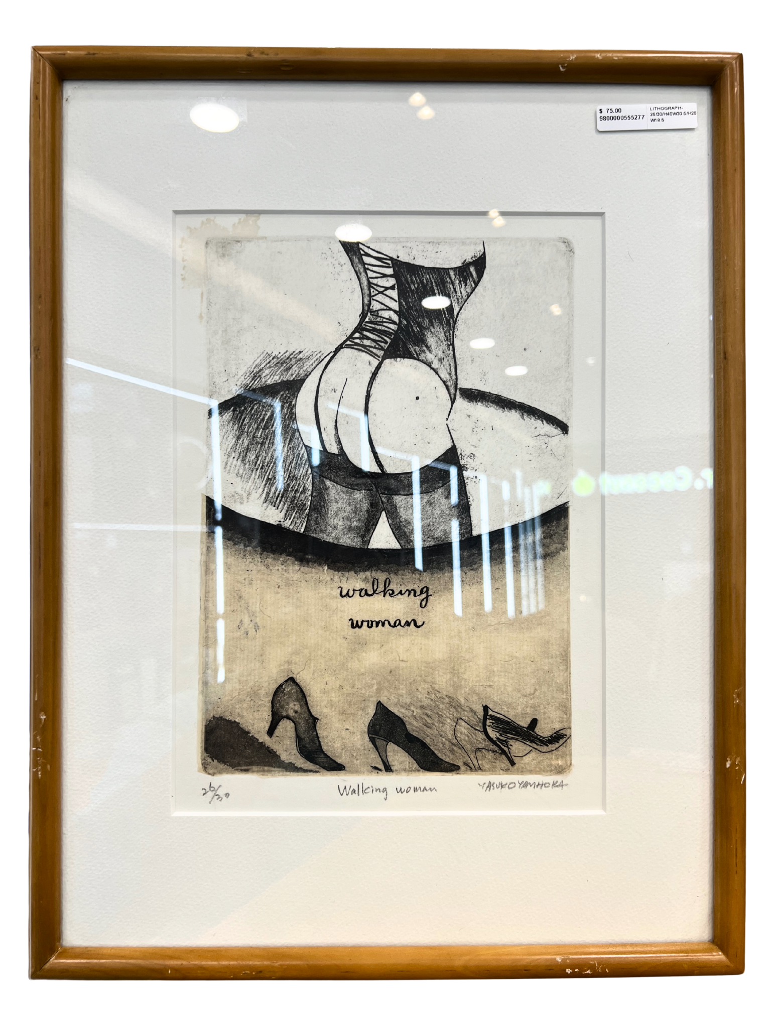Yasuko Yamaoka Walking Woman Lithograph Main image