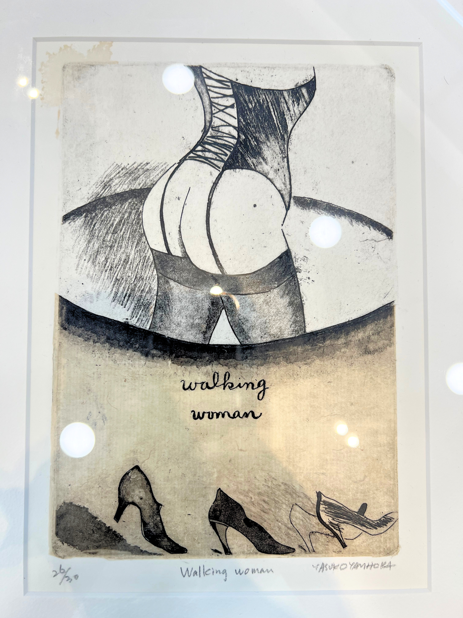 Yasuko Yamaoka Walking Woman Lithograph Secondary image