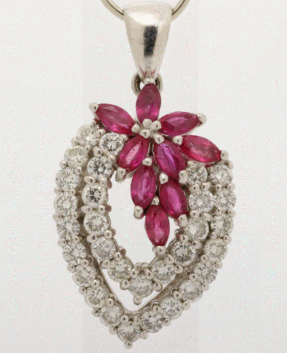 Ruby Pendant Ruby 9=0.93Cts Pt900 Main image