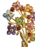 Mix Color Stone 18K Gold Brooch