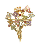 Mix Color Stone 18K Gold Brooch