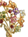 Mix Color Stone 18K Gold Brooch