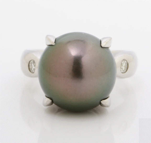 South Sea Pearl Ring Pt900 Pearl 44mm Black Main image