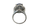 Blue Star Sapphire Platinum Diamond Ring