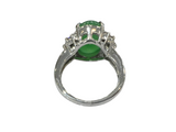 Natural Jadeite Platinum Diamond Ring
