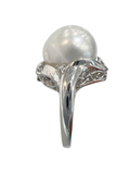 15mm South Sea Pearl Platinum Diamond Ring