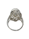 15mm South Sea Pearl Platinum Diamond Ring