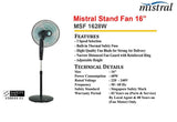 Mistral MSF1628W 16" Stand Fan
