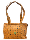 MCM Cognac Vistos Leather Shoulder Bag