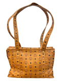 MCM Cognac Vistos Leather Shoulder Bag