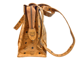 MCM Cognac Vistos Leather Shoulder Bag