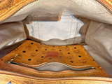 MCM Cognac Vistos Leather Shoulder Bag