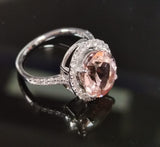 PT900 Morganite1=5.038CT And Diamond MD=0.85CT 5.66G Ring
