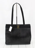 Salvatore Ferragamo Vara Bow Top Handle Tote Bag Black Leather.