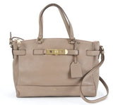 Lauren Ralph Lauren Darwin Tumbled Leather Satchel Taupe