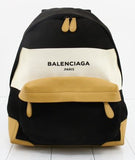 Balenciaga 409010 Black Leather Canvas Backpack Bag Vintage