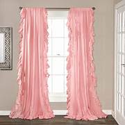 Lush Decor Reyna Ruffle 54x84" Pink Colour Pair Window Curtain