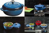 Lodge EC3D33 Blue Colour 3 Quartz Cast Iron Dutch Oven