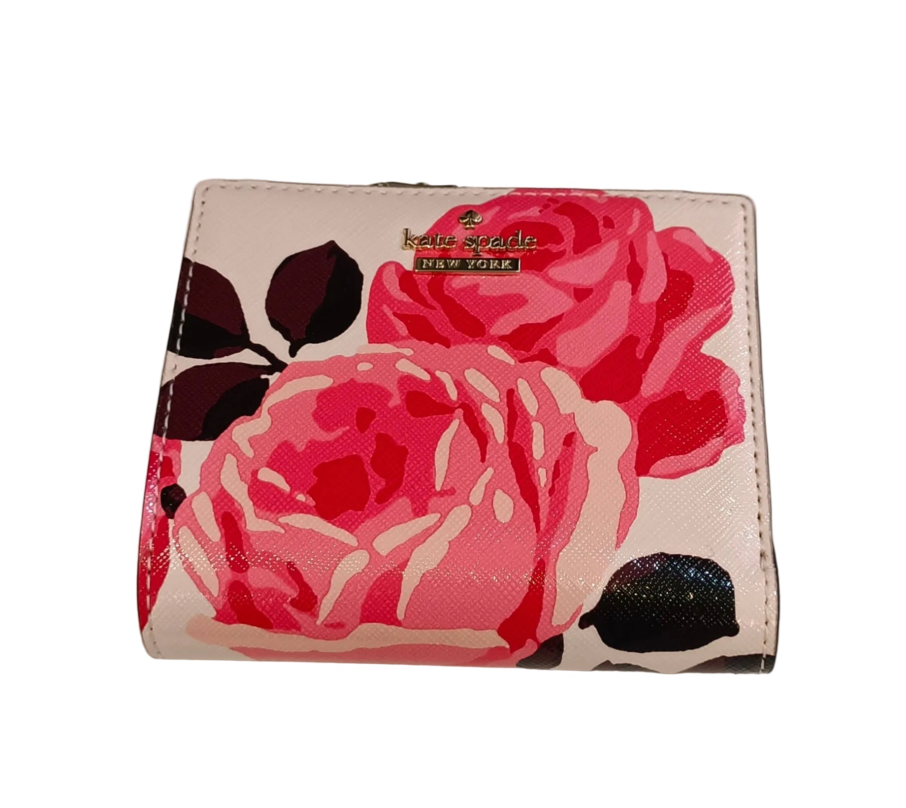Kate Spade Wallet -  White/Pink Rose Flower