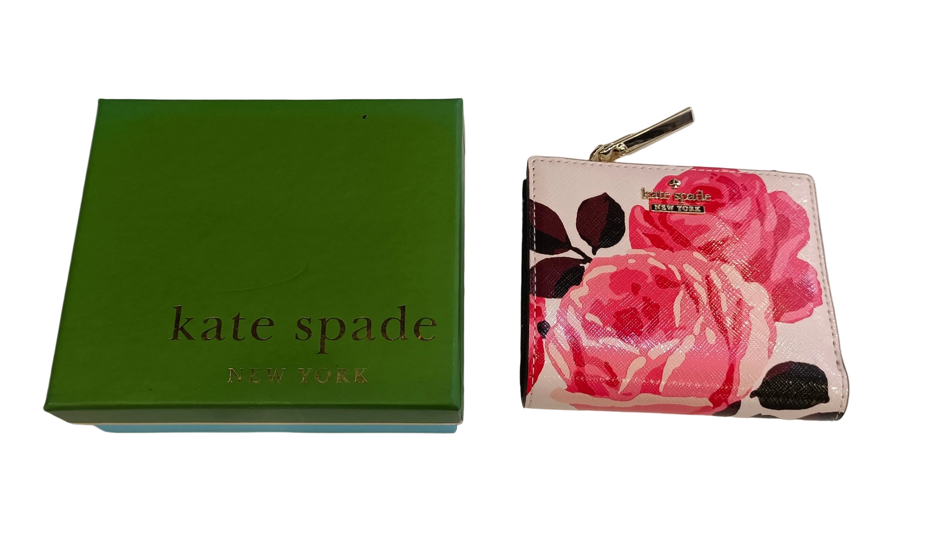 Kate Spade Wallet -  White/Pink Rose Flower