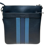 Coach Leather Black Colour With Blue Stripes Sling Bag