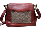 Coach Leather Brown Sign & Rust Tan 2 Way Lady Shoulder Bag