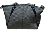Coach F57244 Kelsey Satchel Balck & Grey Canvas Leather 2 Way Lady Tote Bag