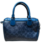 Coach F26166 Blue Sig Red Heart Design Patches Leather Lady Tote Bag