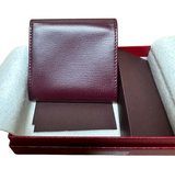 Cartier Must De Cartier Burgundy Leather Coin Case With Box