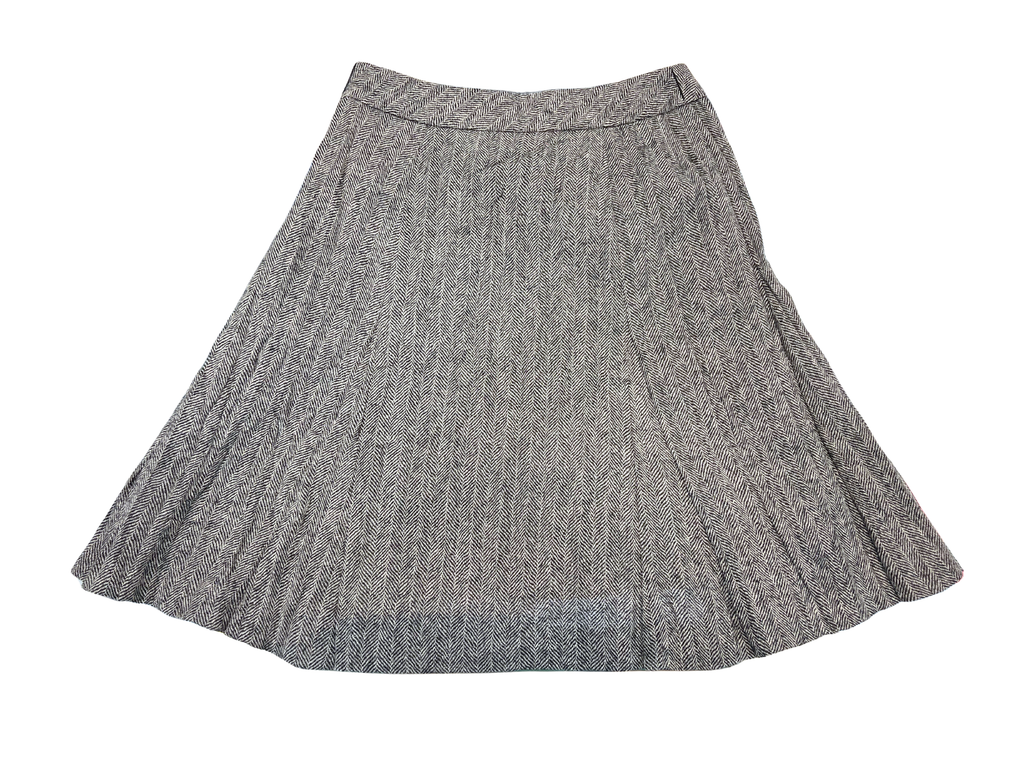 SKIRT-GREY HERRINGBONE/WOOL BURBERRY