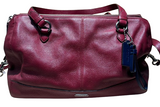 Coach F31324 Katheryn Triple Zip 2 Way Maroon Colour Leather Tote Bag
