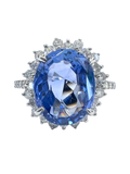 Unheated Blue Sapphire Diamond Ring GIA Certification
