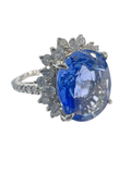 Unheated Blue Sapphire Diamond Ring GIA Certification