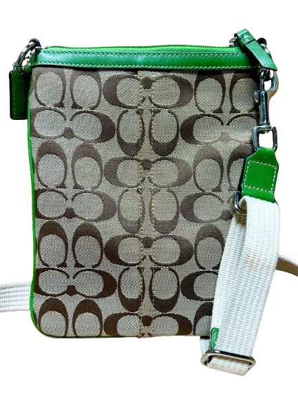 Coach Brown Signature Canvas Brown & Green Colour Sling Bag Secondary image