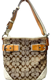 Coach Brown Signature Beige Colour Shoulder Bag