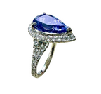 PT900 White Gold Tanzanite Diamond Lady Ring