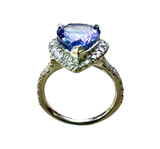 PT900 White Gold Tanzanite Diamond Lady Ring