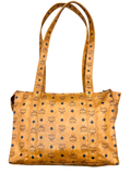 MCM Cognac Visetos Leather Shoulder Bag